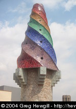 A chimney on the roof of Palau Guell.