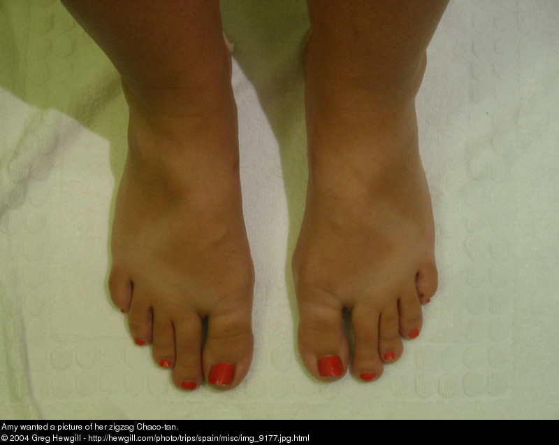 Amy wanted a picture of her zigzag Chaco-tan.