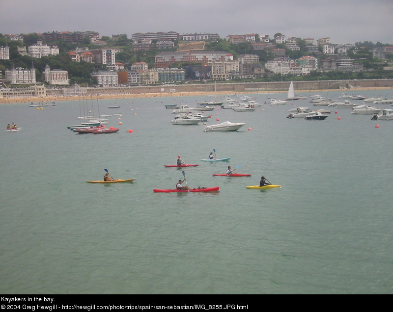 Kayakers in the bay.