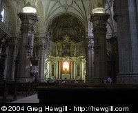 Inside a church.
