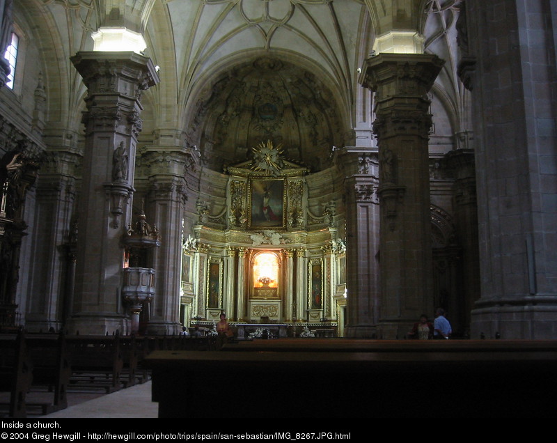Inside a church.