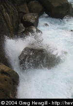 Waves by the seafront.