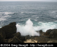 Waves by the seafront.