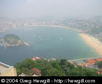 San Sebastián from the top of Monte Igeldo.