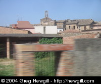 A bell tower in a town we passed.