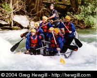 Rafting! We are in the back and look dry, but we rotated a couple of times so we all got very wet.